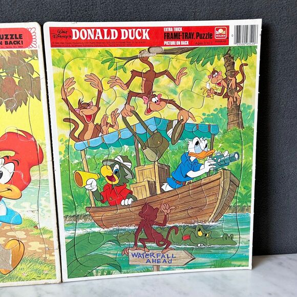 Vintage Woody Woodpecker & Donald Duck Frame Tray Puzzles - 70s/80s Whitman - Picture 3 of 9